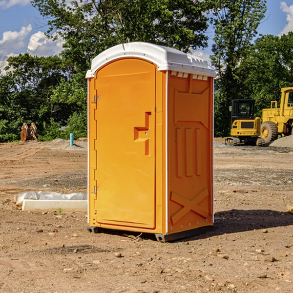 how often are the porta potties cleaned and serviced during a rental period in Harcourt